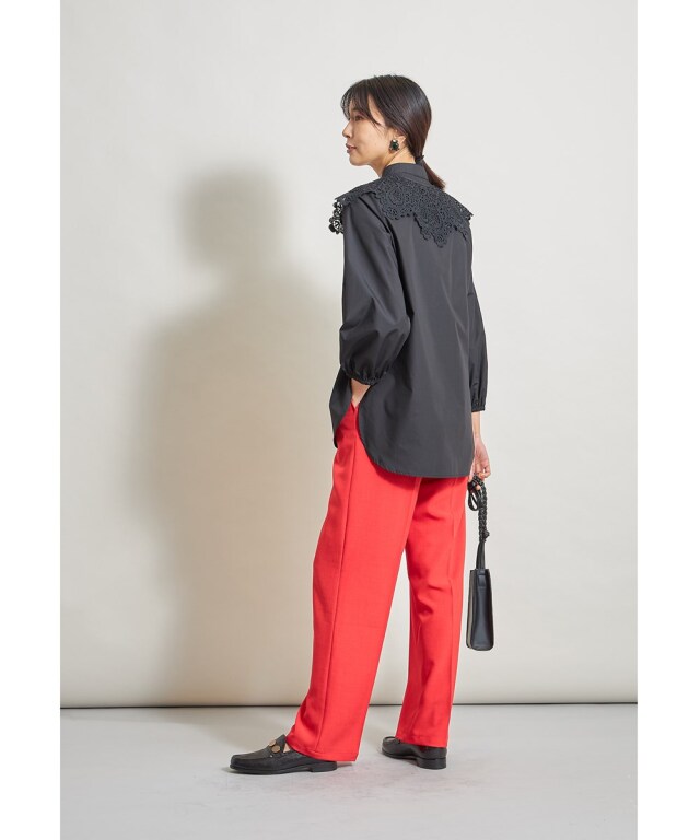 ★★とことこ★★マーガレットハウエル ストレート タックパンツ MHL. マーガレットハウエル MARGARET HOWELL *綿麻ドロスト