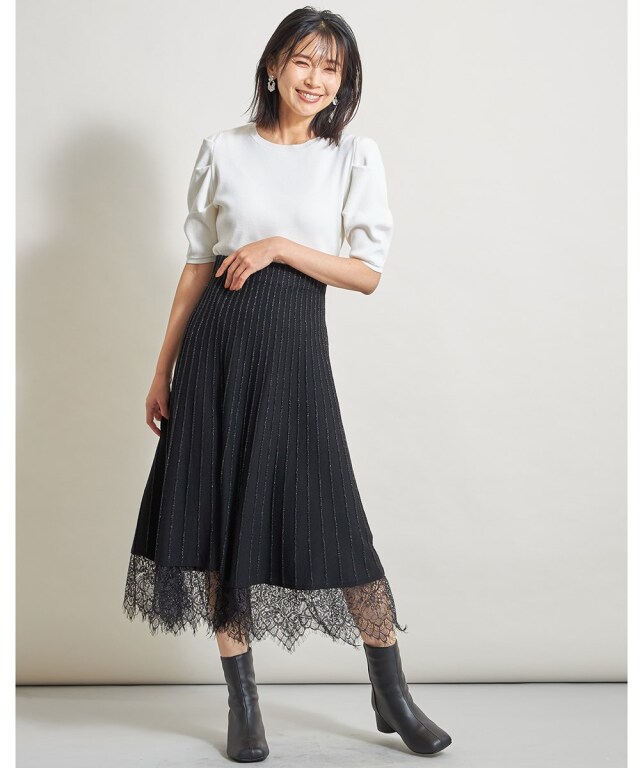 ヘムレースニットスカート※一部店舗のみ入荷