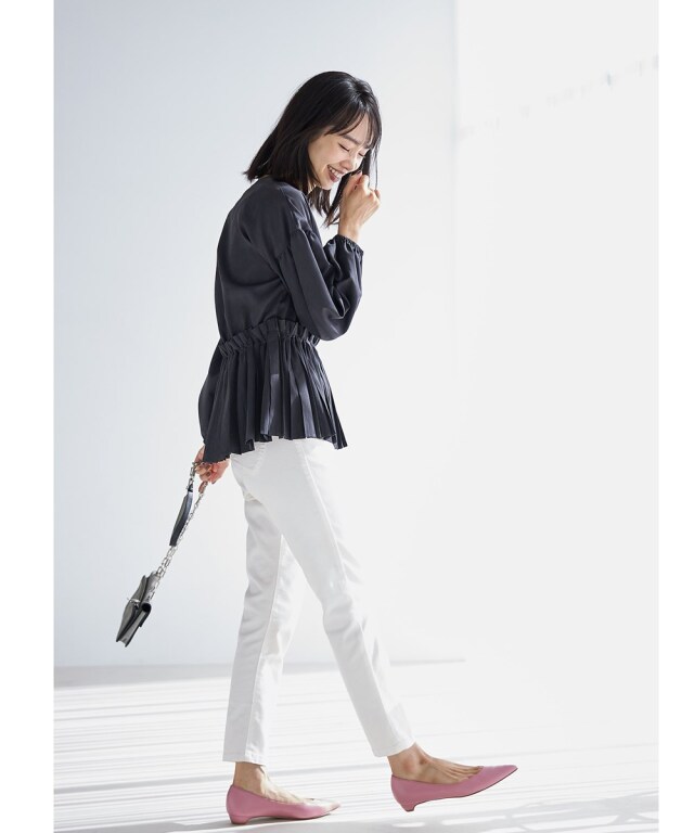 プリーツヘムペプラムブラウス※WEB Store限定販売