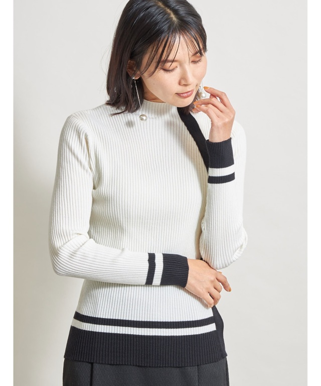 ラインパネルリブハイネックプルオーバー※WEB Store限定販売