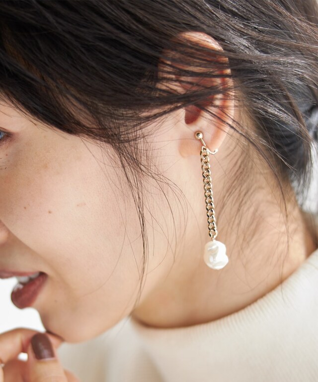 チェーンパールイヤリング≪返品・交換不可商品≫※一部店舗のみ入荷