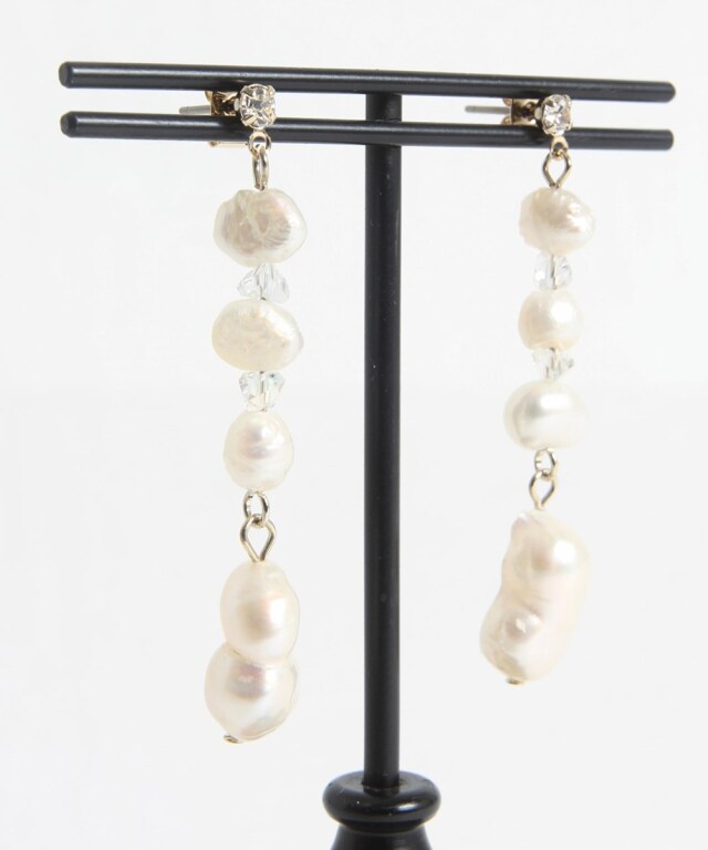 新品☆ラリカ☆3way☆ピアス☆Sクラス☆バロックパール☆ペンダントトップ Baroque Pearl Drop Pierce/Earring – LARICA
