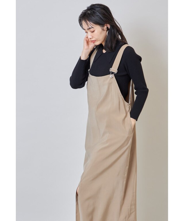 randy サロペット　ワンピース スリットサロペットワンピース※一部店舗のみ入荷