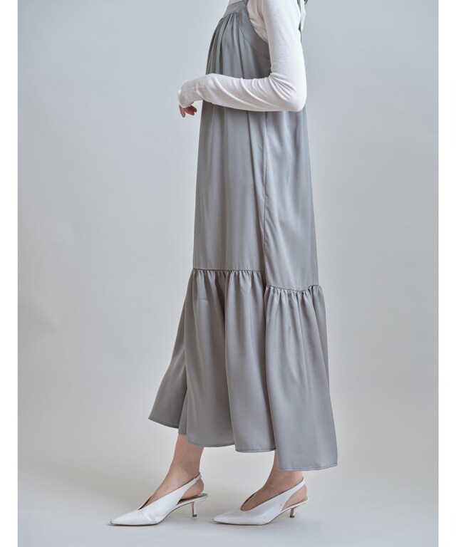 サテンギャザーキャミワンピース※一部店舗のみ入荷