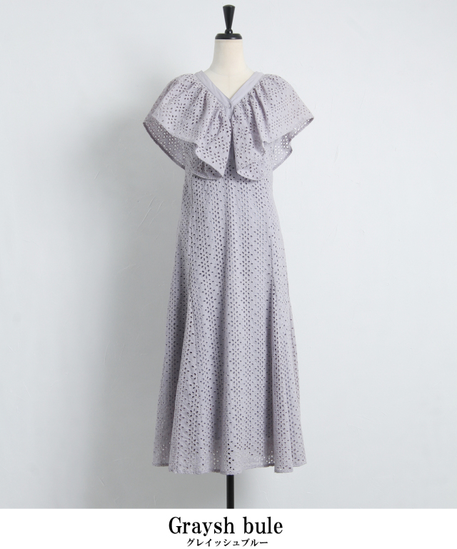 美品✨グレースクラス 22ss ラッフルスリーブプリントワンピース 36 美品✨グレースクラス 22ss ラッフルスリーブプリントワンピース