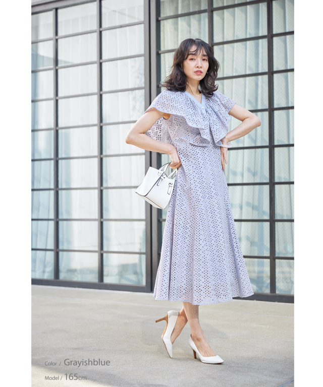 ラッフルスリーブワンピース