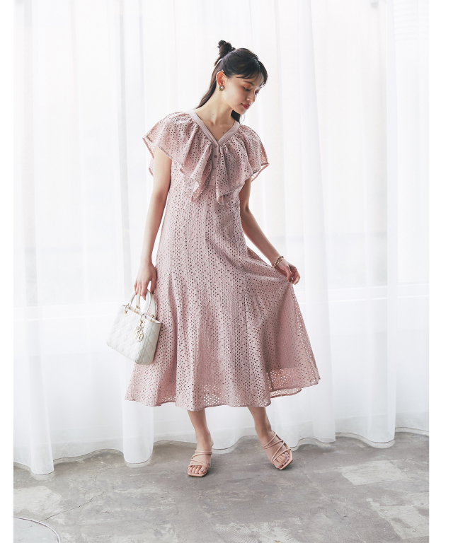ラッフルスリーブワンピース