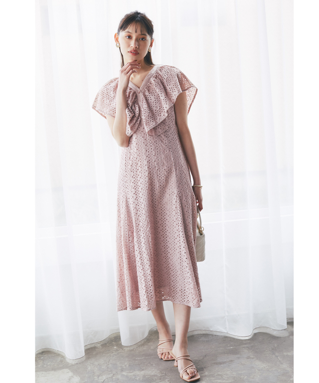 ラッフルスリーブワンピース