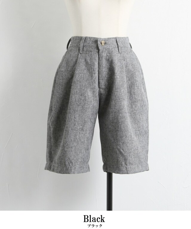 麻タッチポリショートパンツ※WEB Store限定販売