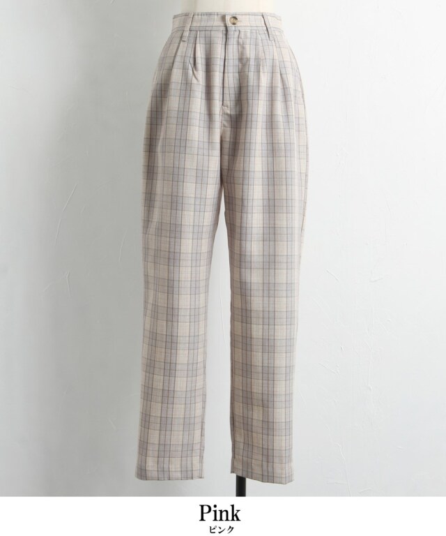 チェック柄テーパードパンツ※WEB Store限定販売