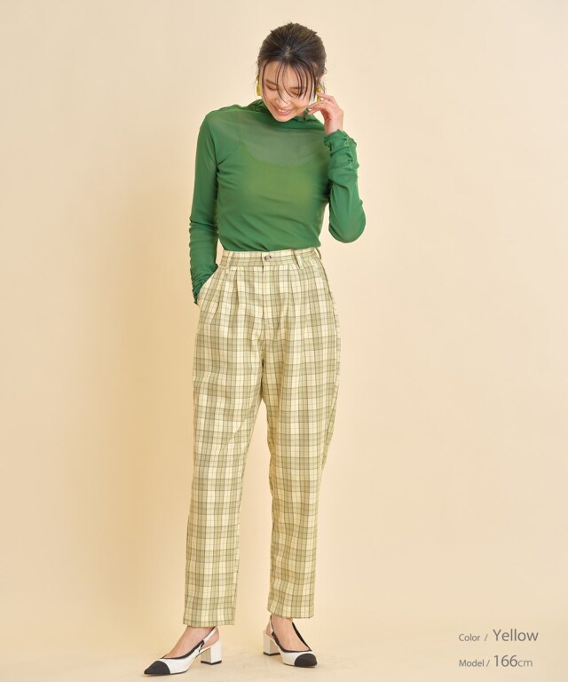 チェック柄テーパードパンツ※WEB Store限定販売