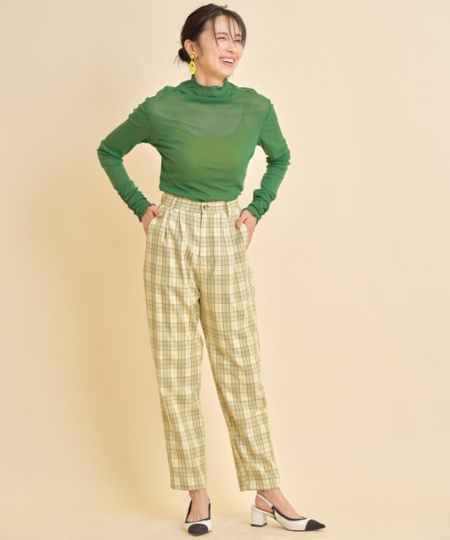 チェック柄テーパードパンツ※WEB Store限定販売