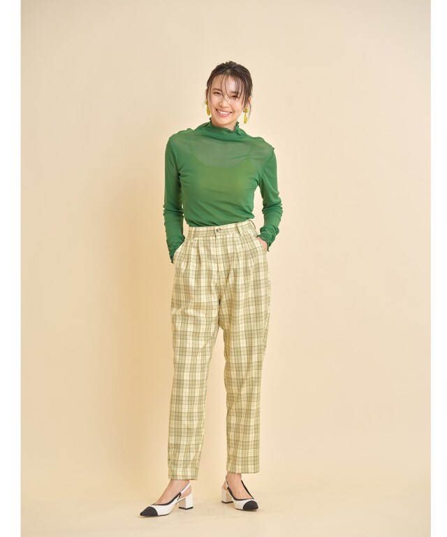 チェック柄テーパードパンツ※WEB Store限定販売