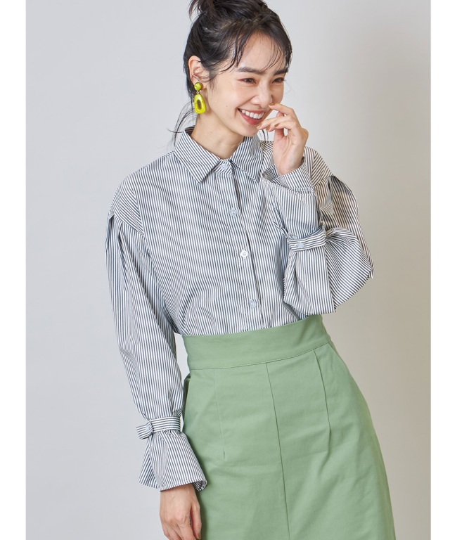 カフスマークストライプシャツ※一部店舗のみ入荷