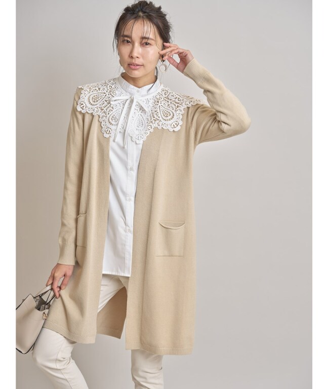 バックスリットニットロングカーディガン