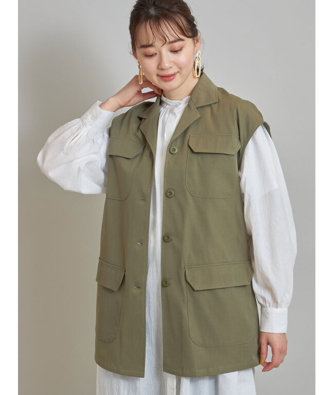 綿タッチサンドウオッシュクロスベスト※WEB Store限定販売