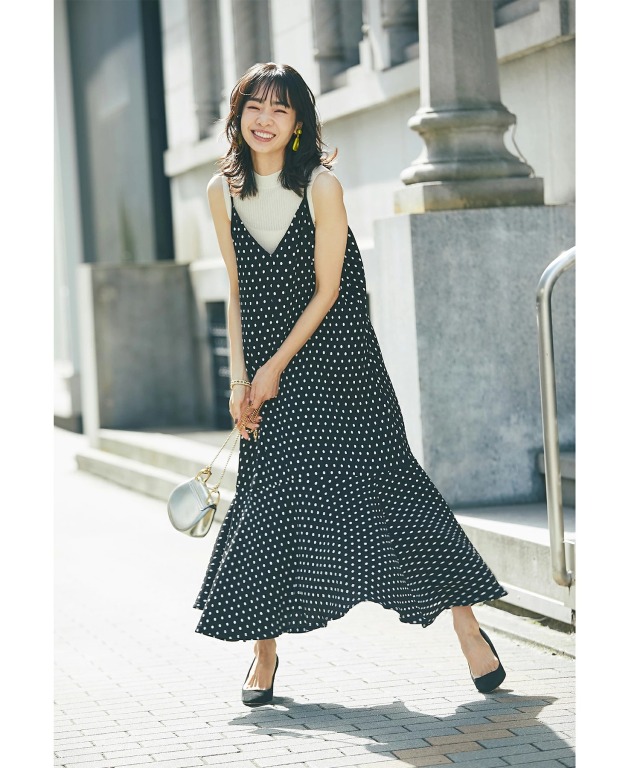 ドット楊柳プリントキャミワンピース※WEB Store限定販売