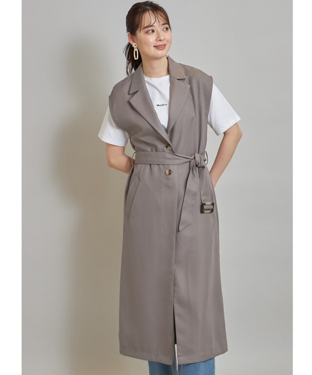 【美品】overEトレンチ風ジレワンピース モカ 96 Lサイズ 美品】overEトレンチ風ジレワンピース モカ 96 Lサイズ - メルカリ