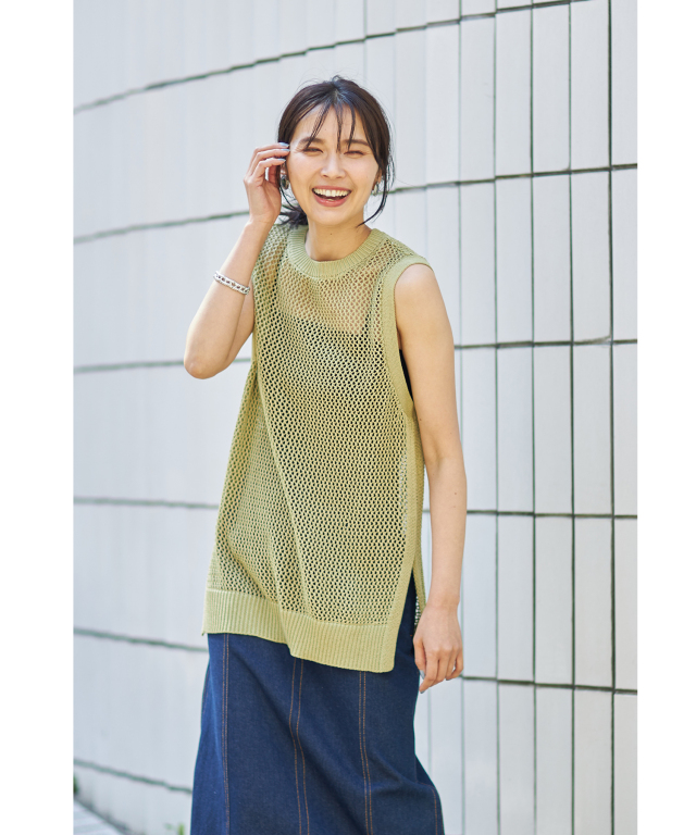 スモールメッシュニットベスト※一部店舗のみ入荷