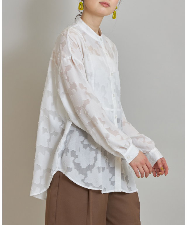 バンドカラージャガードスタンダードシャツ※一部店舗のみ入荷