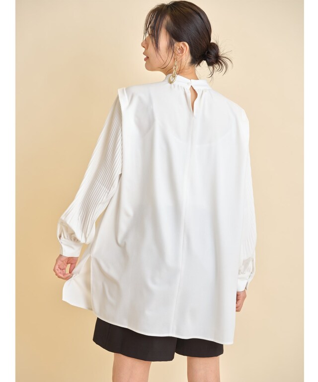 タックショルダープリーツスリーブブラウス※WEB Store限定販売