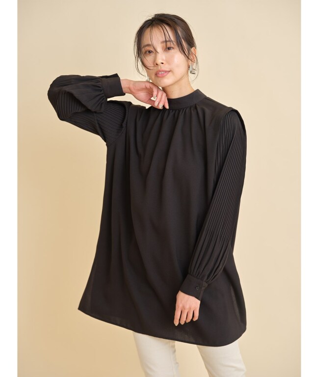 タックショルダープリーツスリーブブラウス※WEB Store限定販売