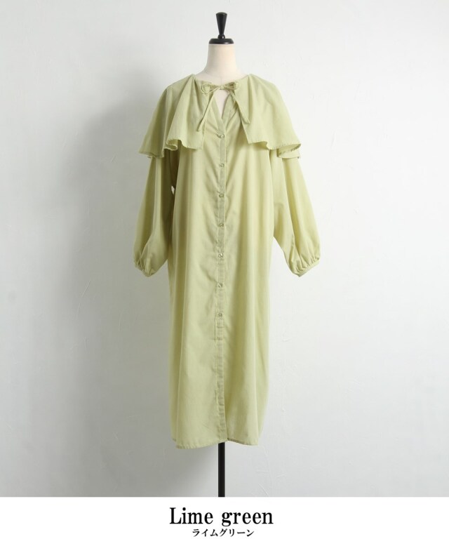 ドロシーシューマッハ 23SS コットンポプリンノーカラーシャツワンピース 145-163463.jpg
