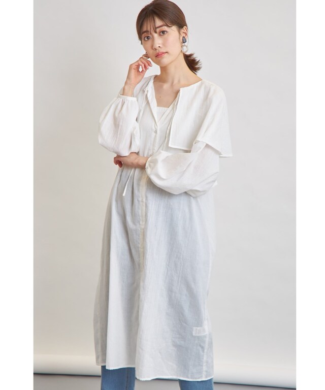 ドロストケープカラーシャツワンピース※WEB Store限定