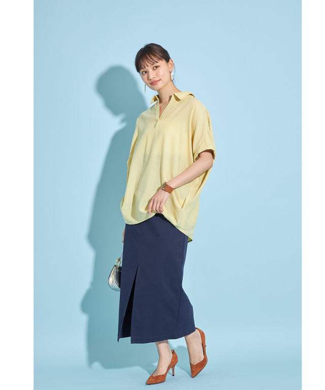 希少✨️エルメス スキッパーブラウス コットン 白 38 フランス製 フレンチリネンスキッパーブラウス