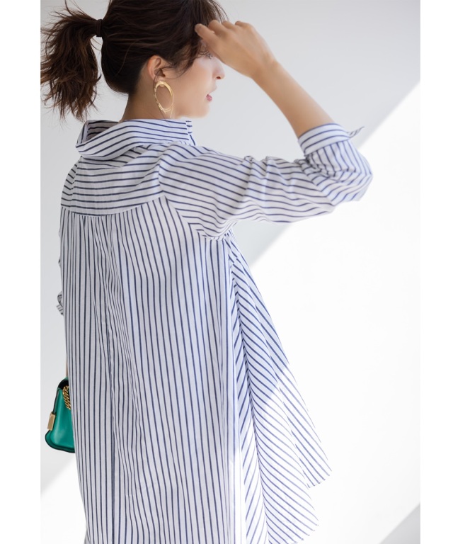 Ayaさん着用】イレギュラーヘムシャツワンピース