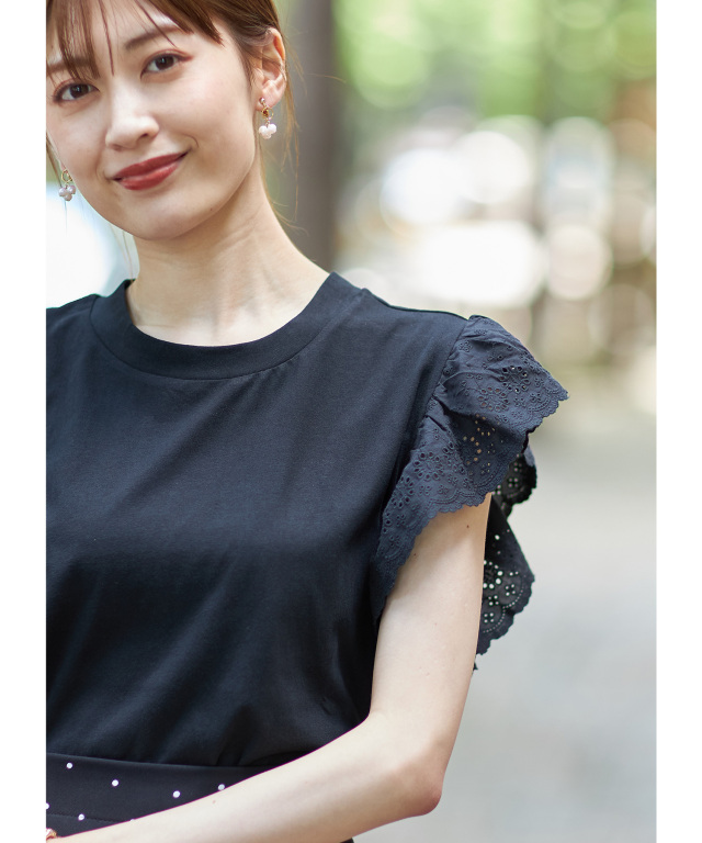 袖フリルスカラップレースプルオーバー※一部店舗のみ入荷