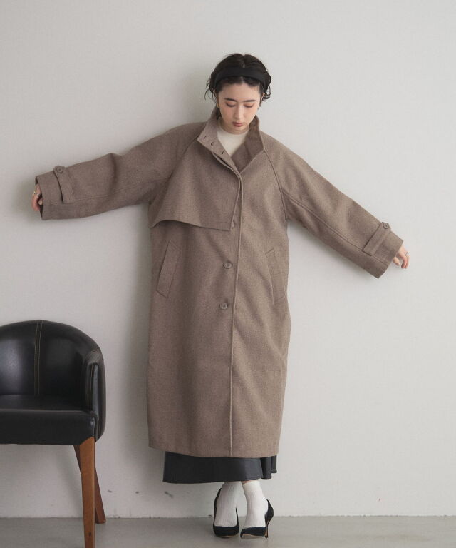 オフィシャルサイト限定】ウールライクスタンドカラーロングコート