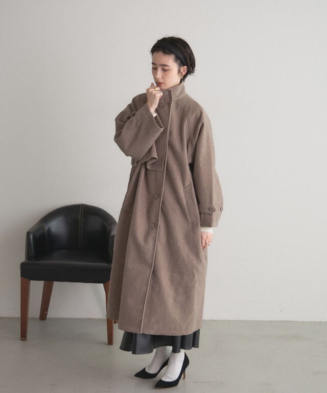 オフィシャルサイト限定】ウールライクスタンドカラーロングコート