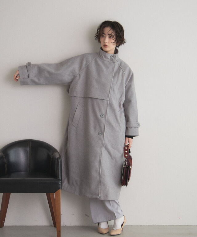 オフィシャルサイト限定】ウールライクスタンドカラーロングコート