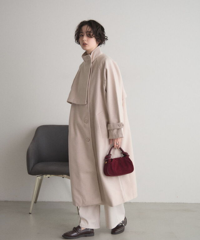 オフィシャルサイト限定】ウールライクスタンドカラーロングコート