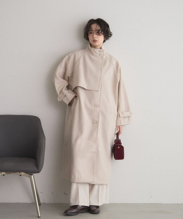 オフィシャルサイト限定】ウールライクスタンドカラーロングコート