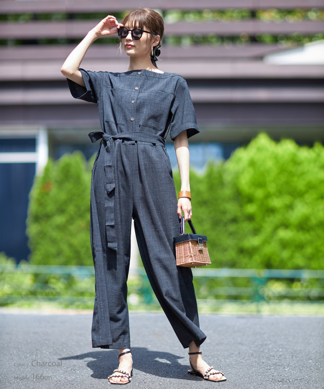 杢調リネンライクオールインワン※一部店舗のみ入荷