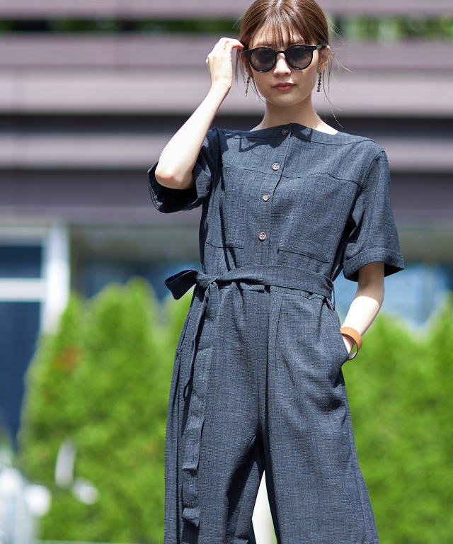 杢調リネンライクオールインワン※一部店舗のみ入荷