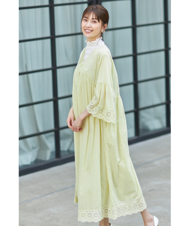 コットンボイル＋リバーレースワンピース※一部店舗のみ入荷