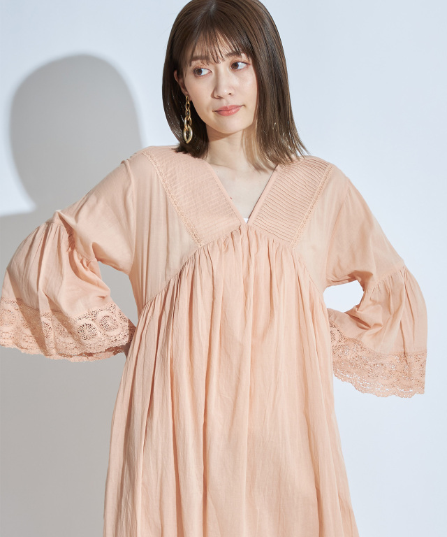 コットンボイル＋リバーレースワンピース※一部店舗のみ入荷