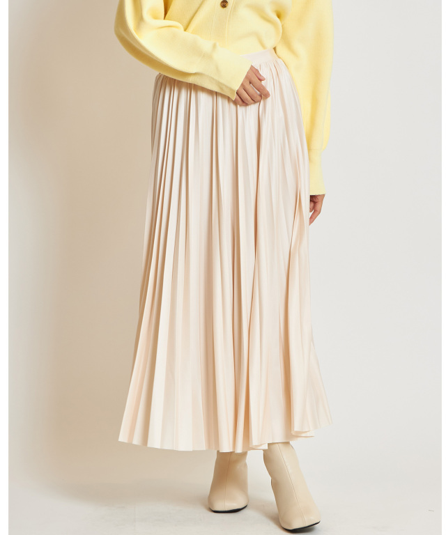 【小林有里さん着用】【@sa_youuさん着用】薄手合皮プリーツスカート