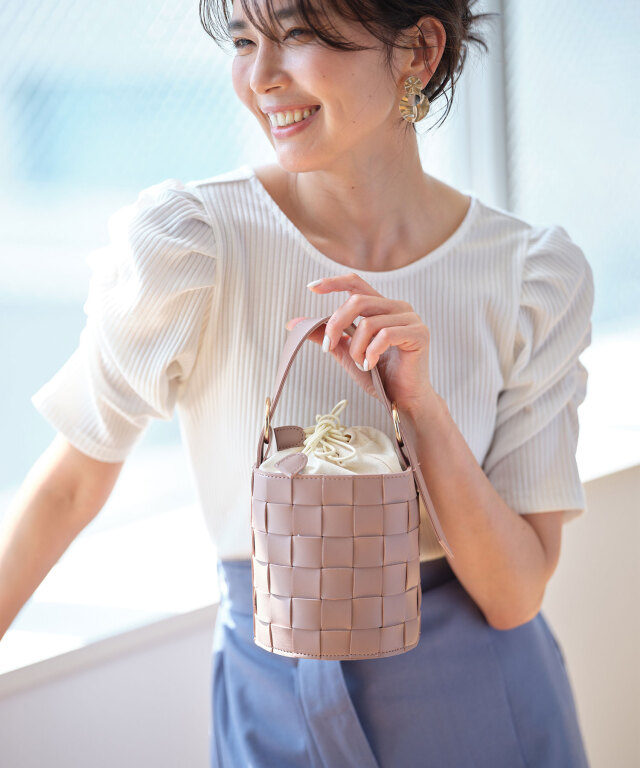 petitpanバック新品 編み込みバケツ型ワンハンドルバッグ※WEB Store限定販売