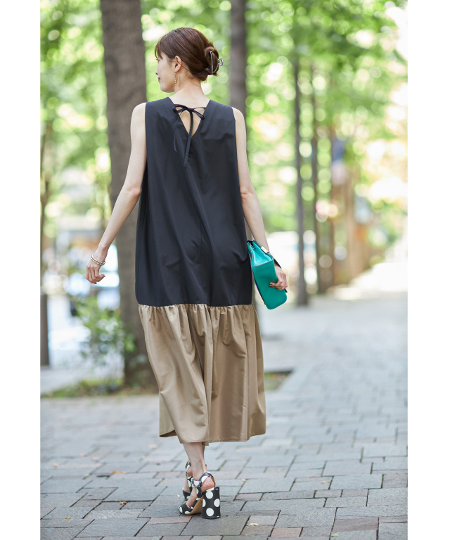 配色バックリボンワンピース※WEB Store限定販売