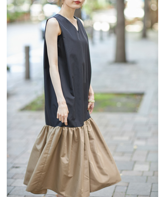 配色バックリボンワンピース※WEB Store限定販売