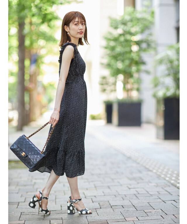 カシュクールドットフリルワンピース※WEB Store限定販売