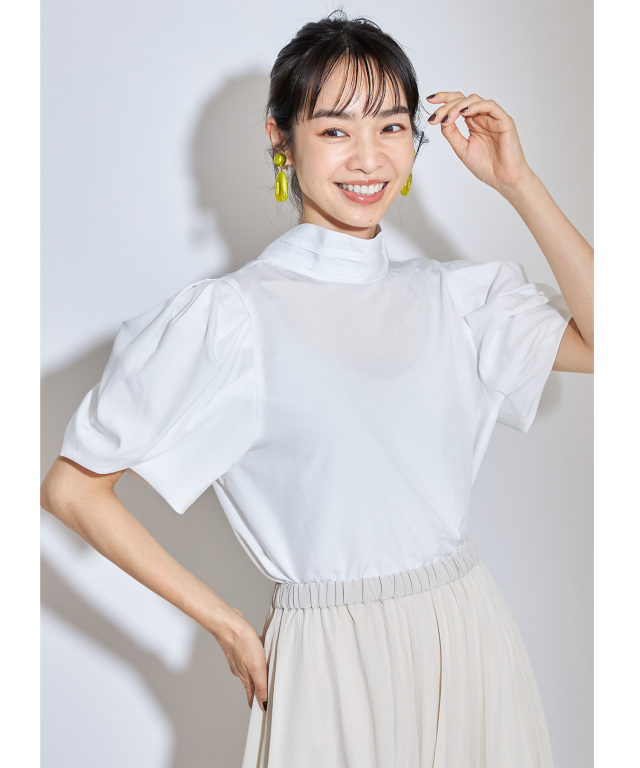 our 二の腕スッキリブラウス　ホワイト サラッと涼しい二の腕すっきりブラウス – OURHOME
