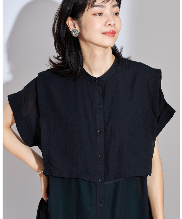 エプロンブザムカラーシャツワンピース※WEB Store限定販売
