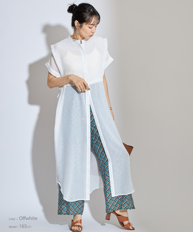 Bonpoint エプロンワンピースとシャツワンピースのセット エプロンブザムカラーシャツワンピース※WEB Store限定販売