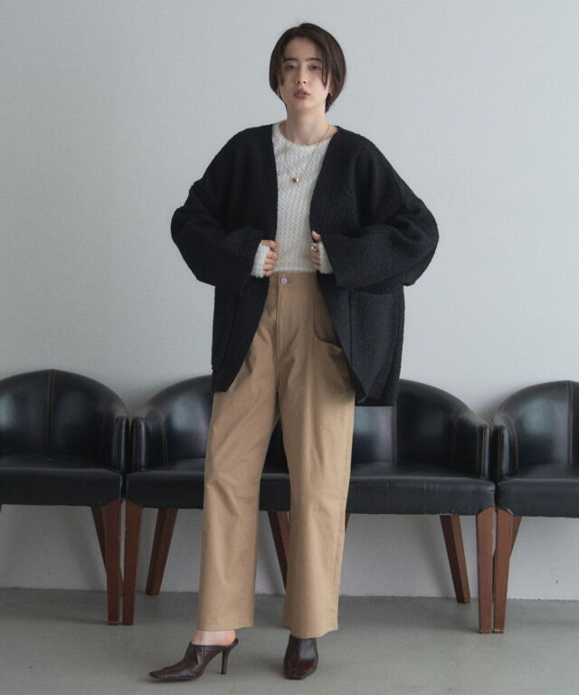 オフィシャルサイト限定】フェイクリングウールカーデジャケット