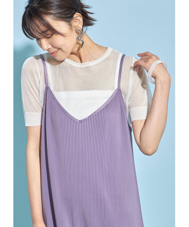 rotate キャミワンピース　クリスタル装飾のメッシュミディドレス 145-167112-9.jpg